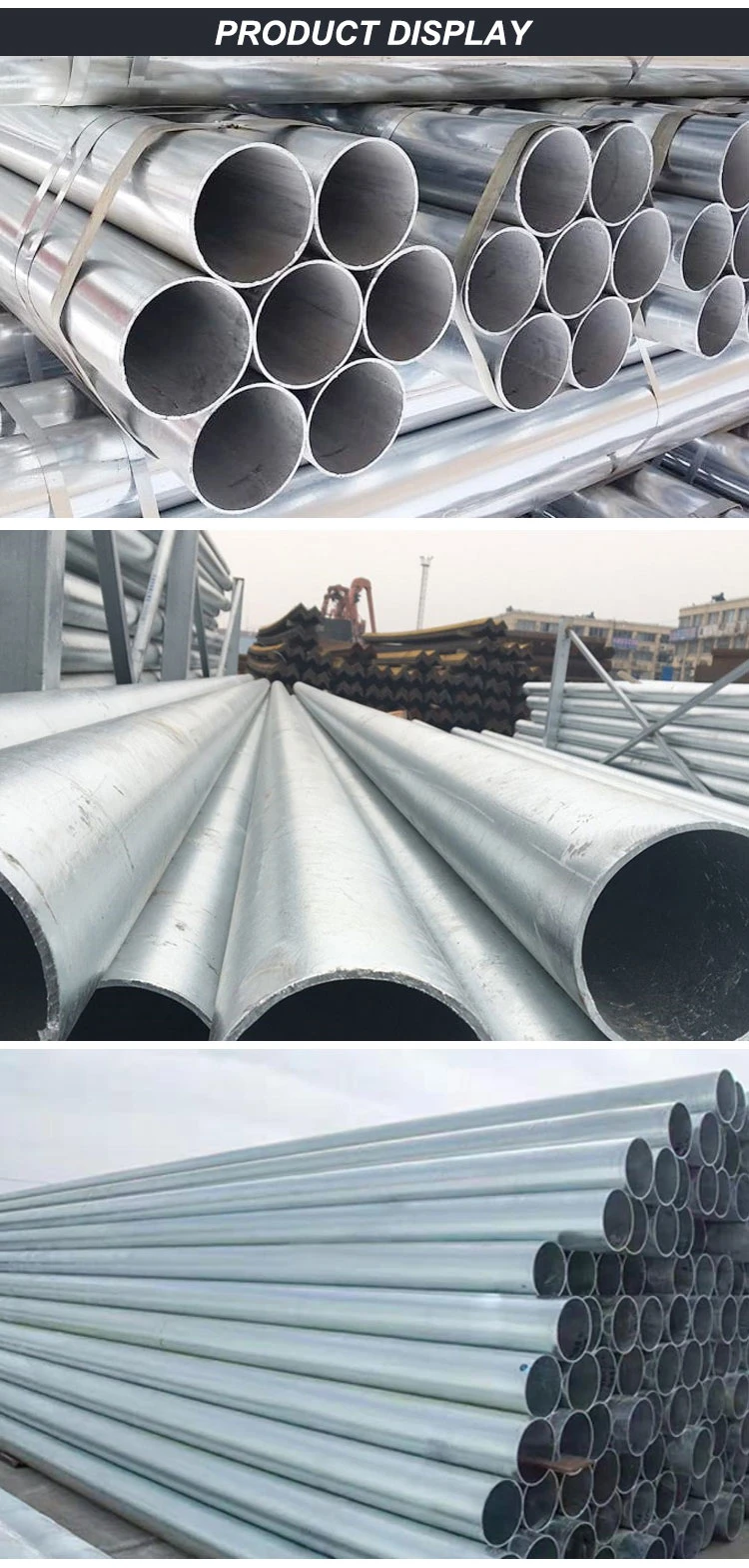 Hot Dipped Galvanized Iron Round Pipe/Galvanized ERW Steel Tubes/Tubular Carbon Steel Pipes for Greenhouse Building Constructionpopulargalvanized Steel Pipe