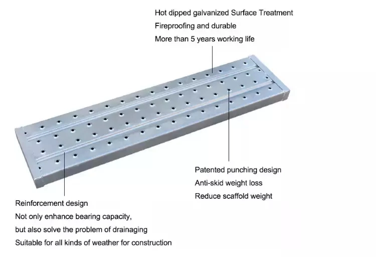 300mm Wooden Aluminum Scaffolding Plank Steel Hot DIP Galvanized Scaffold Walking Plank